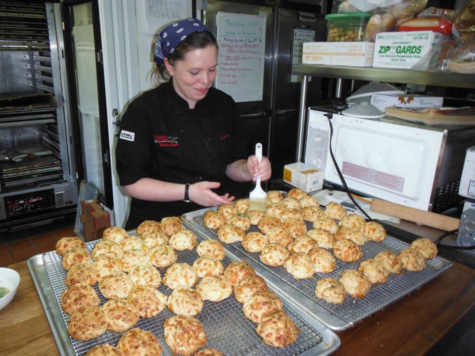 Chef Lauren working on pastries