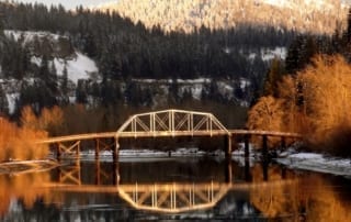 Springston Bridge reflected in river