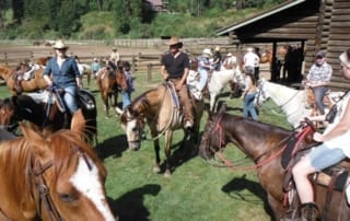 group of riders at the ranch