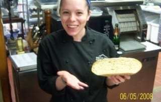 Lauren posing with bread