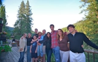 family reunion group on ranch patio