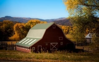 ranch barn with fall colors