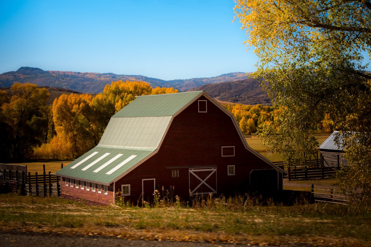 ranch barn with fall colors
