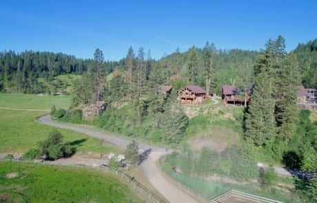 aerial view of the lodge