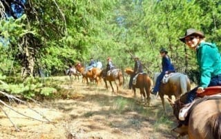 group on horseback trail ride
