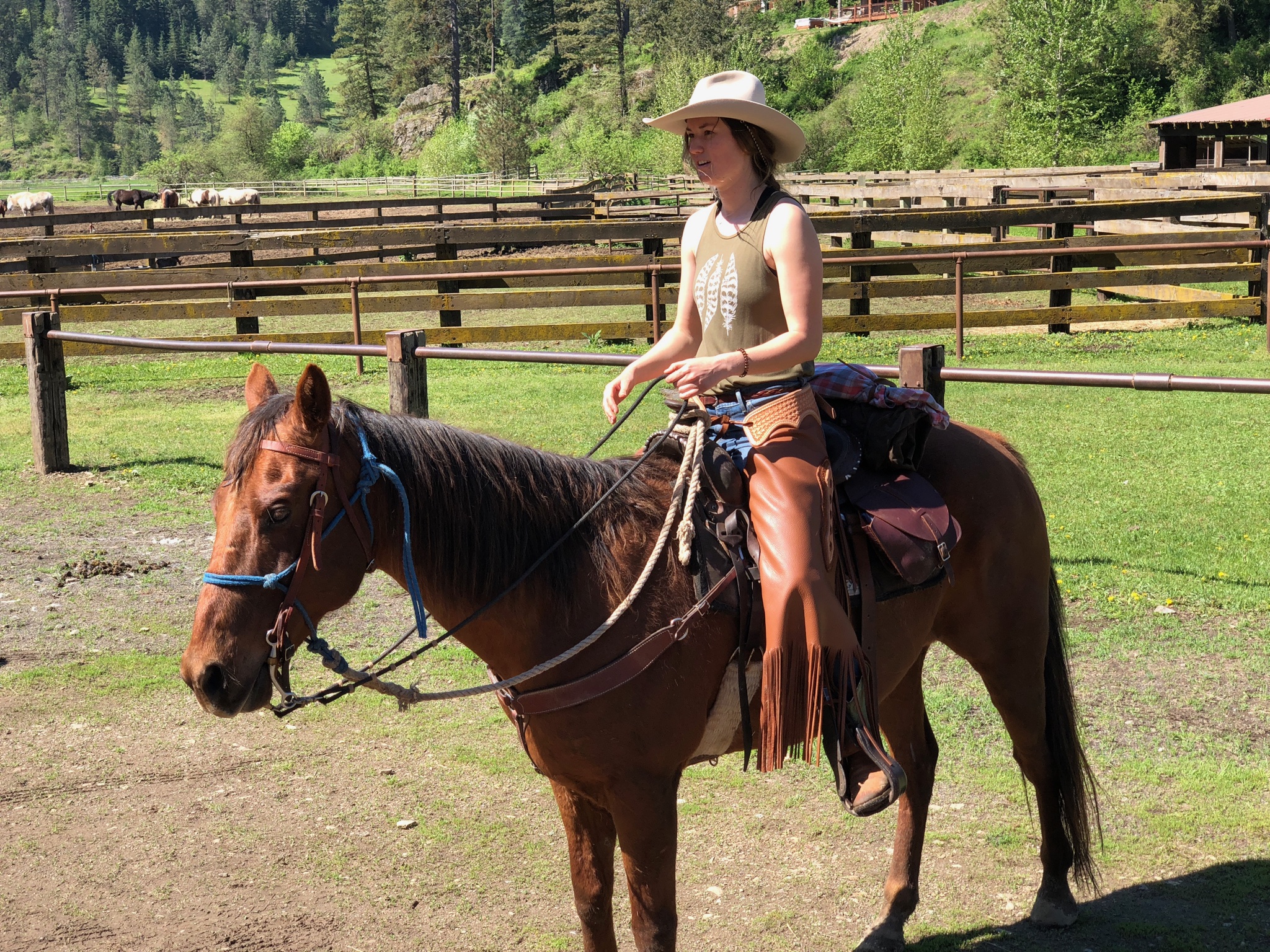 Young woman on horseback.