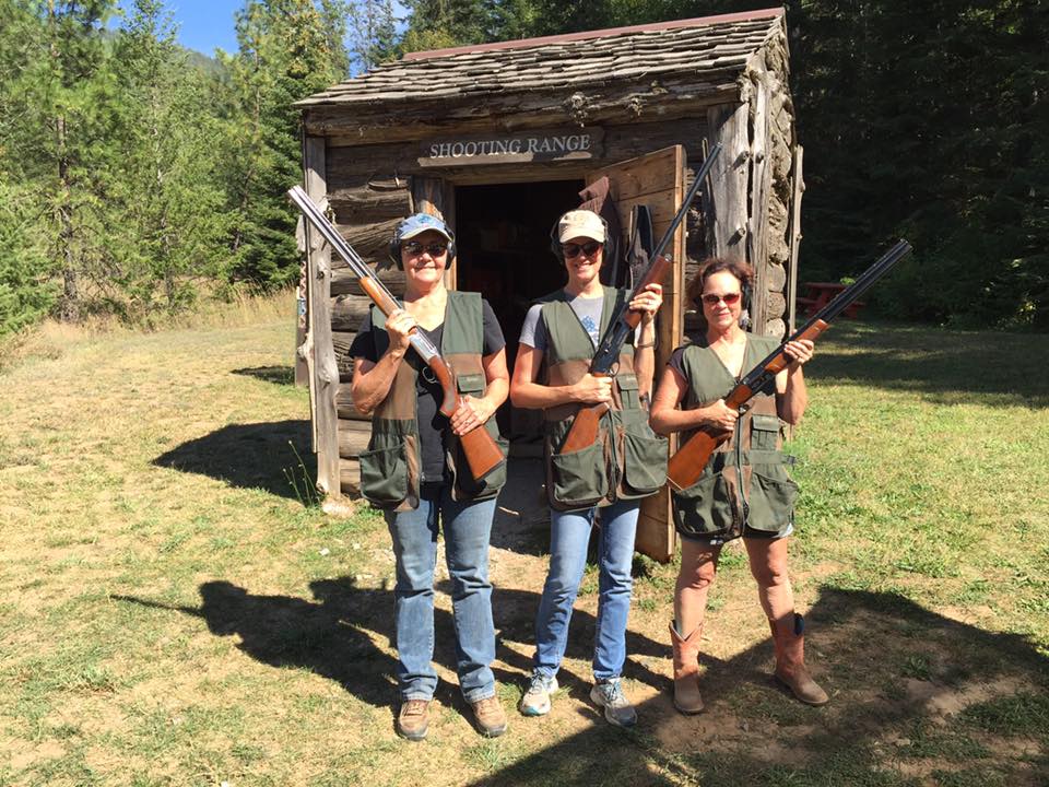 Three women with shotguns