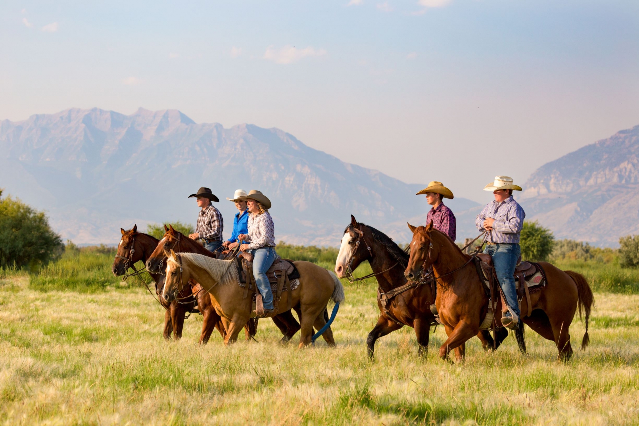 A gang of ranch hands set off on their next adventure.