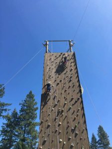 A towering climbing wall is just one of the many fun activities at RHMR.
