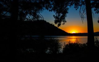 Nature Landscape Photography: A gorgeous sunset on a lake in Northern Idaho.