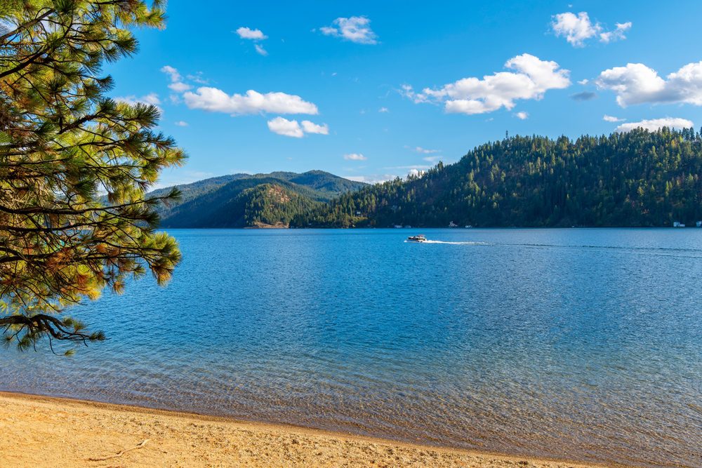 Vacationing in Idaho: The view of Lake Coeur d'Alene from shore.